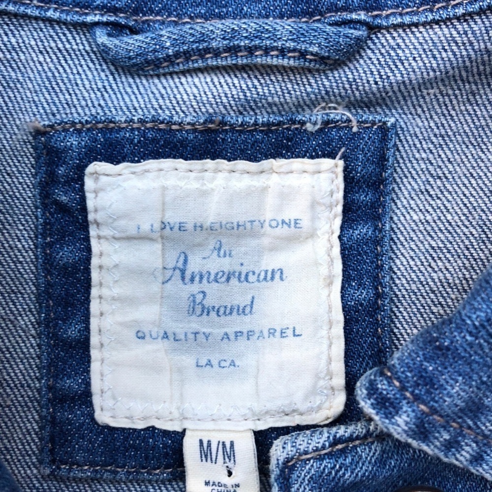 Patchwork Oversized Crop Denim Patch Pin Button - image 3